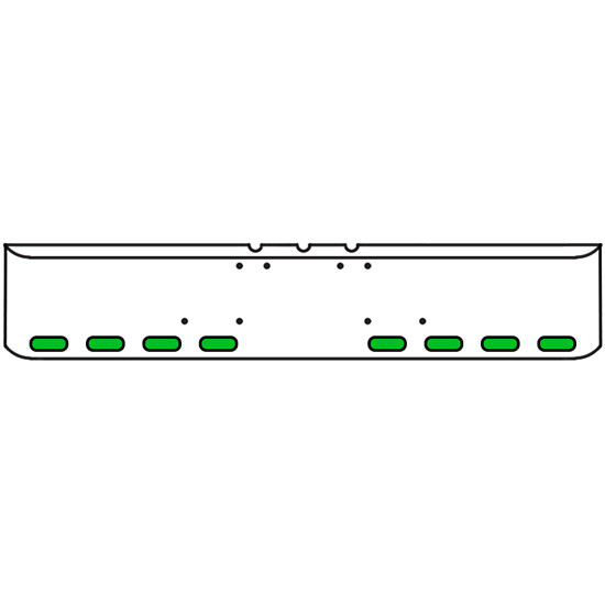 22 Inch Chrome Texas Rolled End Bumper With 8 Oval Amber/Green Led Dual Revolution Lights, Chrome Bezels