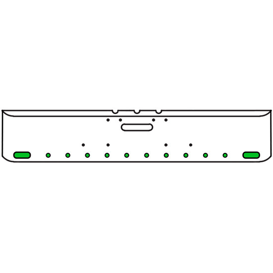 18 Inch Chrome Texas Square Bumper Kit With 2 Oval Lights And 10 Round Lights