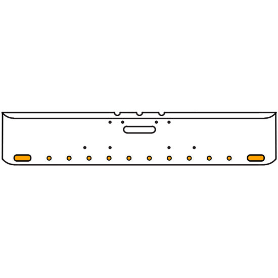 18 Inch Chrome Texas Square Bumper Kit With 2 Oval And 10 Round Lights And Center Tow Hole