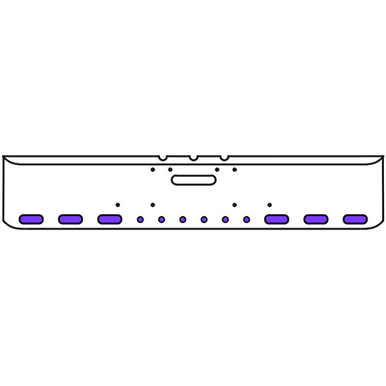 18 Inch Chrome Texas Square Bumper Kit With 6 Oval Lights And 6 Round Lights