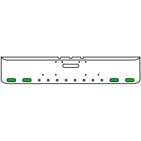 20 Inch Chrome Texas Square Bumper Kit With 4 Oval Lights And 8 Round Lights