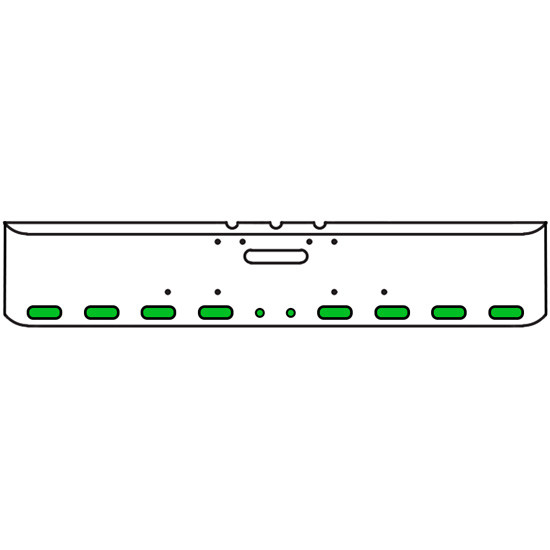20 Inch Chrome Texas Square Bumper Kit With 8 Oval Lights And 2 Round Lights