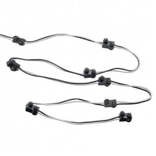 8 Double Male Bullet Plugs On Single Wire Harness - 7 Inch Lead