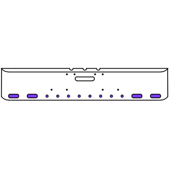 22 Inch Chrome Texas Square Bumper Kit With 4 Oval Lights And 8 Round Lights
