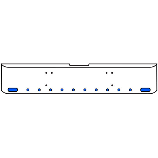 18 Inch Chrome Texas Square Bumper Kit With 2 Oval Lights And 10 Round Lights