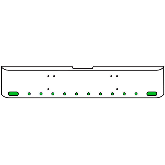 18 Inch Chrome Texas Square Bumper Kit With 2 Oval Lights And 10 Round Lights