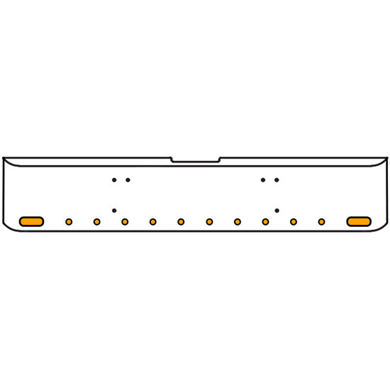 18 Inch Chrome Texas Square Bumper Kit With 2 Oval Lights And 10 Round Lights