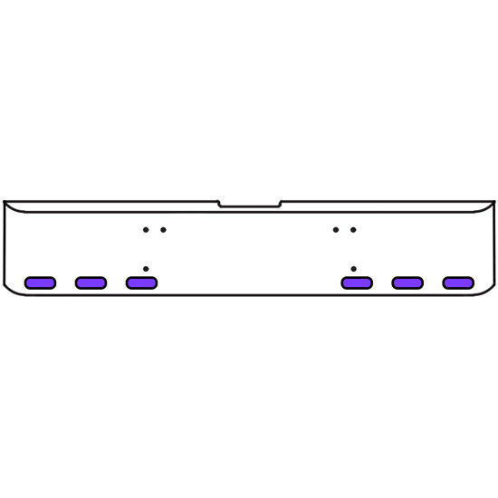 18 Inch Chrome Texas Square Bumper Kit With 6 Oval Lights