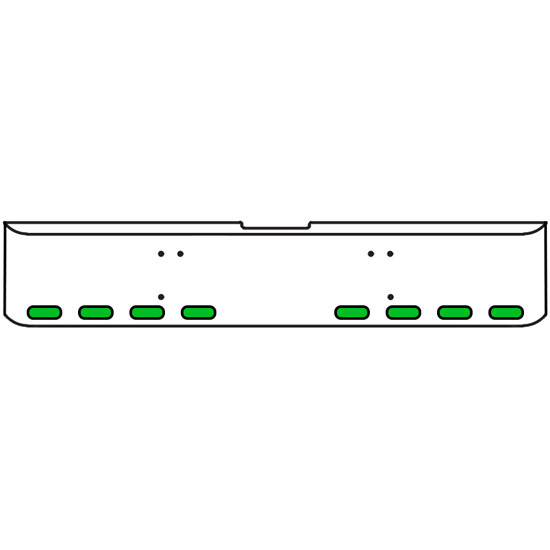 18 Inch Chrome Texas Square Bumper Kit With 8 Oval Lights