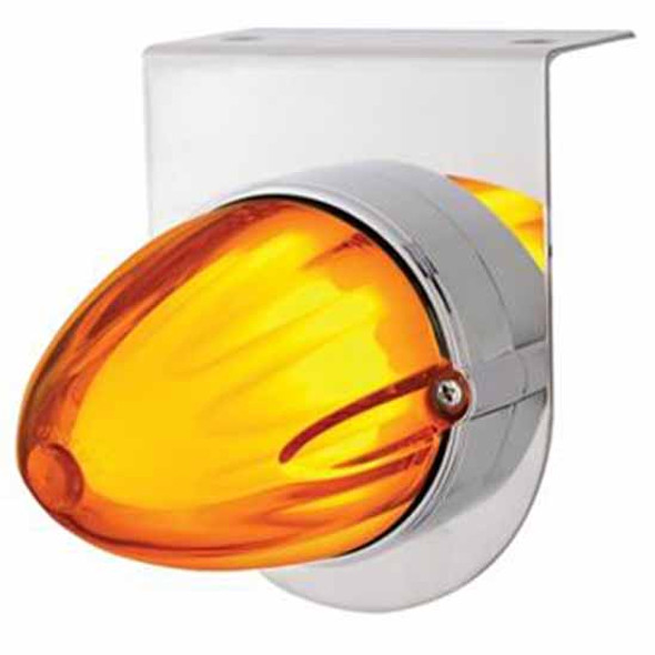 Stainless Steel Bracket W/ LED Dual Function Watermelon Glo Light - Amber LED / Amber Lens