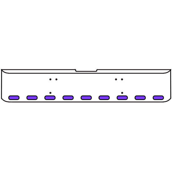 18 Inch Chrome Texas Square Bumper Kit With 9 Oval Lights
