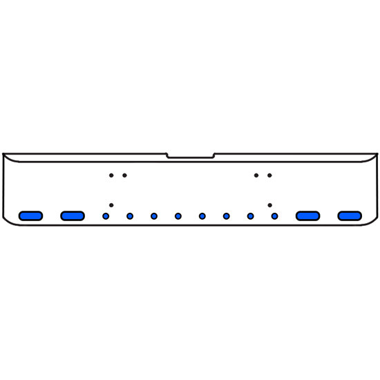 20 Inch Chrome Texas Square Bumper Kit With 4 Oval Lights And 8 Round Lights