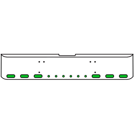 20 Inch Chrome Texas Square Bumper Kit With 6 Oval Lights And 6 Round Lights