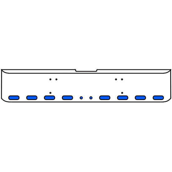 20 Inch Chrome Texas Square Bumper Kit With 8 Oval Lights And 2 Round Lights