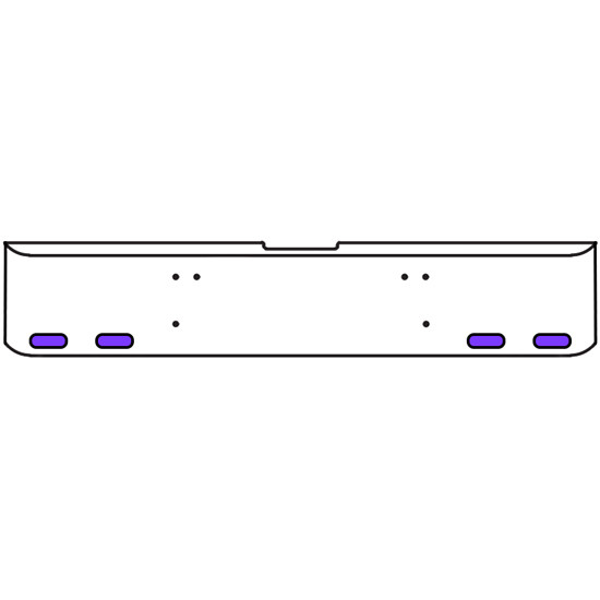 22 Inch Chrome Texas Square Bumper Kit With 4 Oval Lights