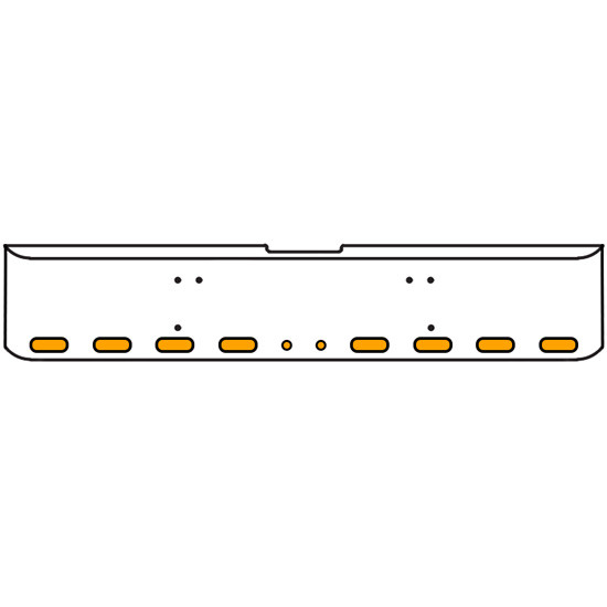 22 Inch Chrome Texas Square Bumper Kit With 8 Oval Lights And 2 Round Lights