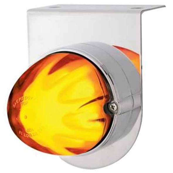 Stainless Steel Light Bracket W/ 9 LED Dual Function GLO Light - Amber LED / Amber Lens
