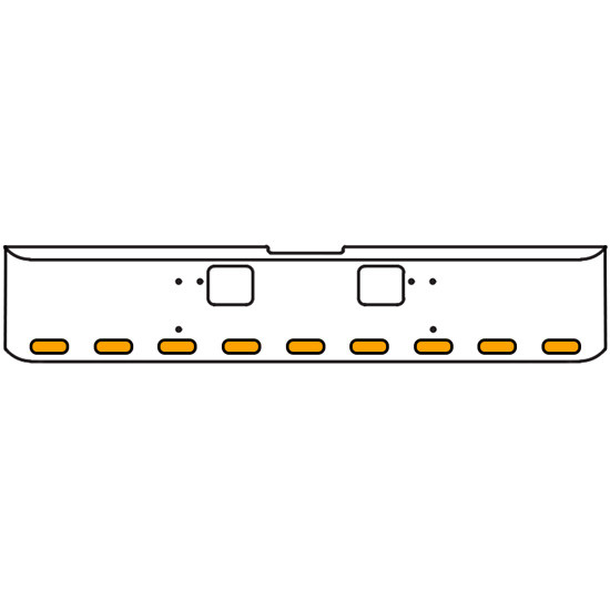 18 Inch Chrome Texas Square Bumper Kit With 9 Oval Lights