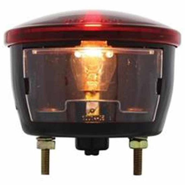 Round Stud Mount Stop, Turn & Tail Light W/ License Light - Red