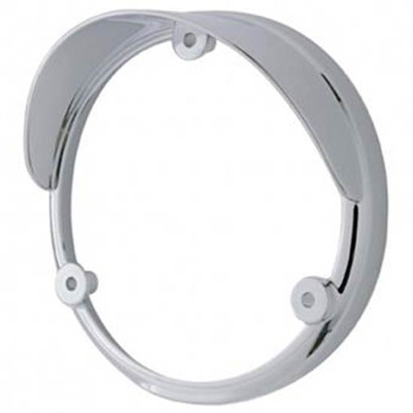 Chrome Round Double Face Light Bezel W/ Visor For 38113 Series