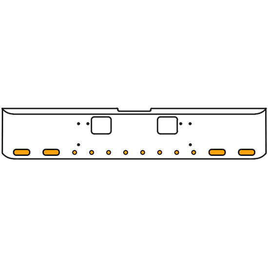 20 Inch Chrome Texas Square Bumper Kit With 4 Oval Lights And 8 Round Lights