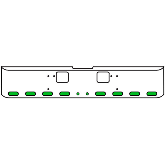 20 Inch Chrome Texas Square Bumper Kit With 8 Oval Lights And 2 Round Lights