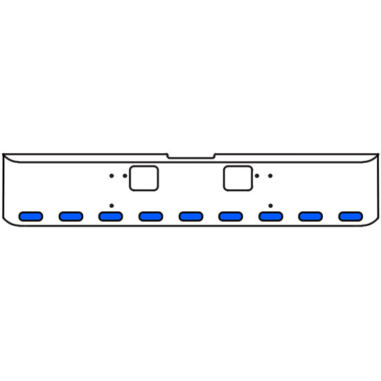 20 Inch Chrome Texas Square Bumper Kit With 9 Oval Lights