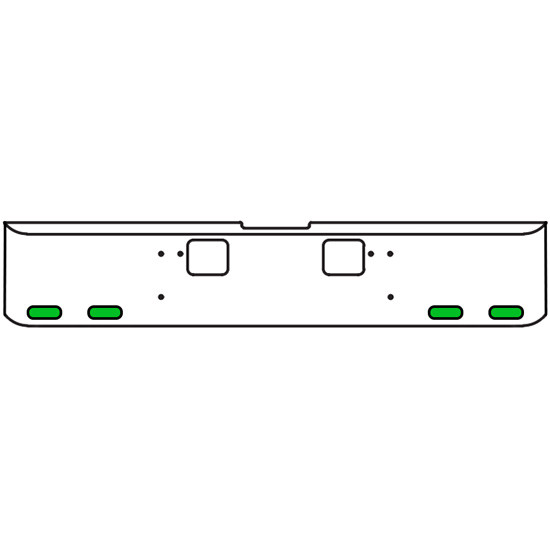 22 Inch Chrome Texas Square Bumper Kit With 4 Oval Lights