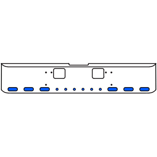 22 Inch Chrome Texas Square Bumper Kit With 6 Oval Lights And 6 Round Lights