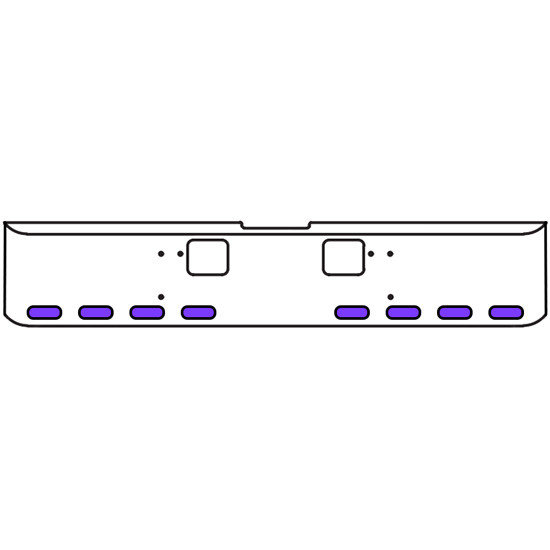 22 Inch Chrome Texas Square Bumper Kit With 8 Oval Lights