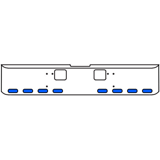 22 Inch Chrome Texas Square Bumper Kit With 8 Oval Lights