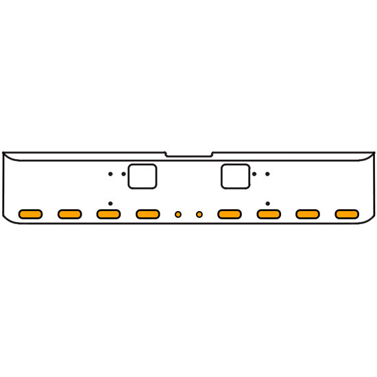 22 Inch Chrome Texas Square Bumper Kit With 8 Oval Lights And 2 Round Lights