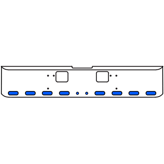22 Inch Chrome Texas Square Bumper Kit With 8 Oval Lights And 2 Round Lights