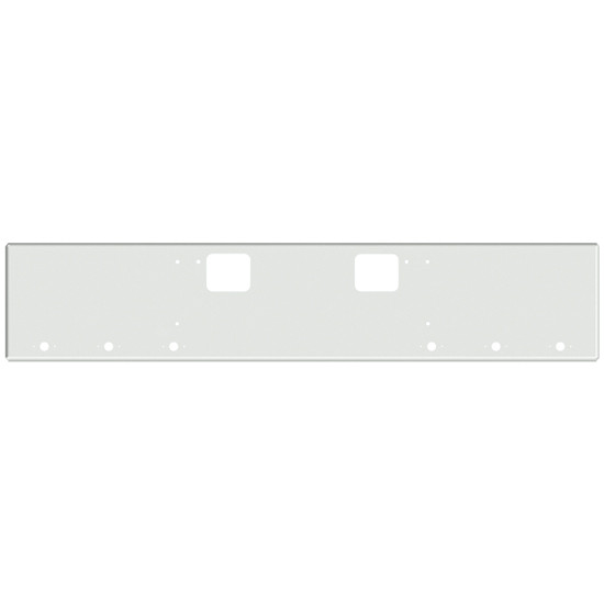 20 Inch Chrome Texas Boxed End Bumper With Tow And 6 M1 - P1 Light Holes For Freightliner Coronado New Style, 122 Sd SFA