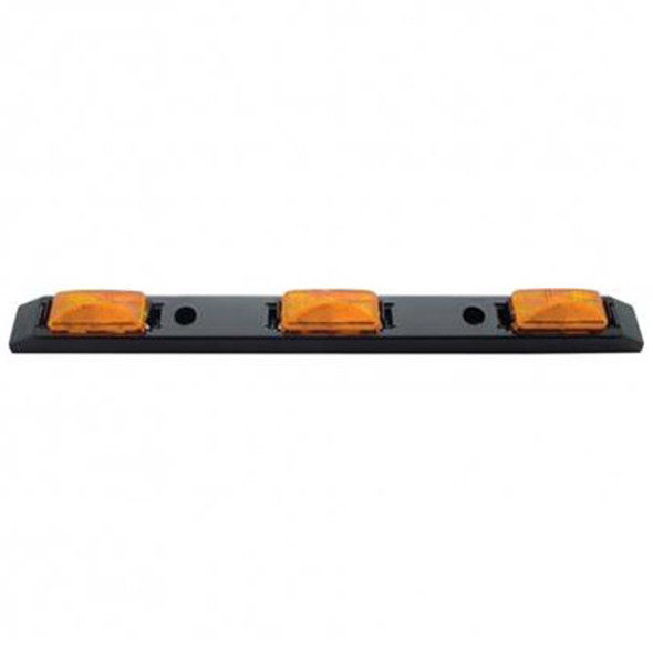Black Poly Mini Identification Light Bar W/ 3 Amber Lights - Pre Wired