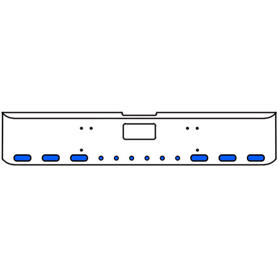 20 Inch Chrome Texas Square Bumper Kit With 6 Oval Lights And 6 Round Lights