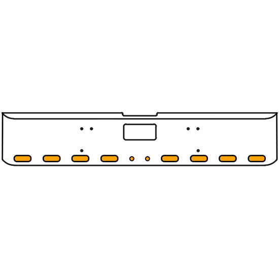 20 Inch Chrome Texas Square Bumper Kit With 8 Oval Lights And 2 Round Lights