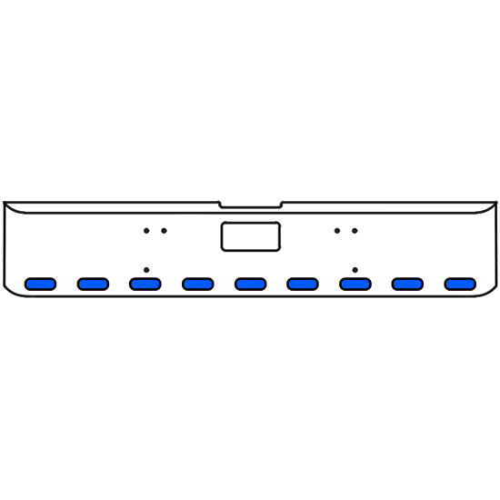 20 Inch Chrome Texas Square Bumper Kit With 9 Oval Lights