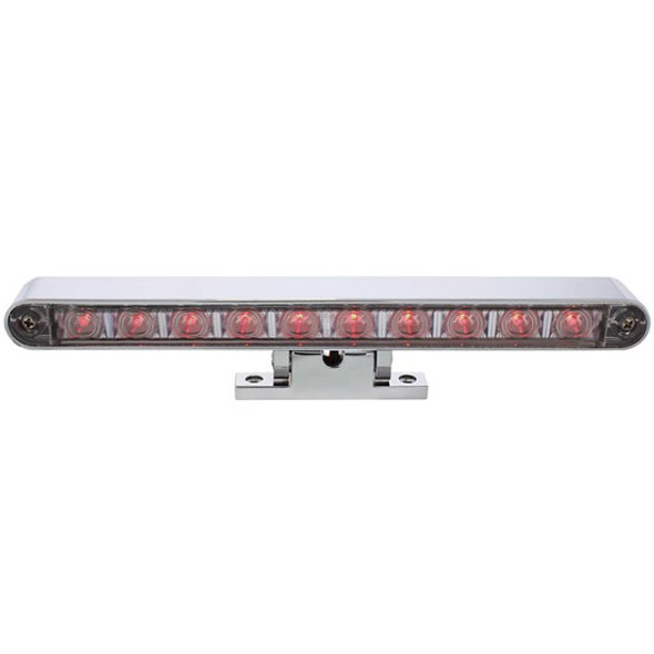 10 LED Dual Function 3rd Brake Light W/ Chrome Swivel Pedestal Base - Red LED / Clear Lens