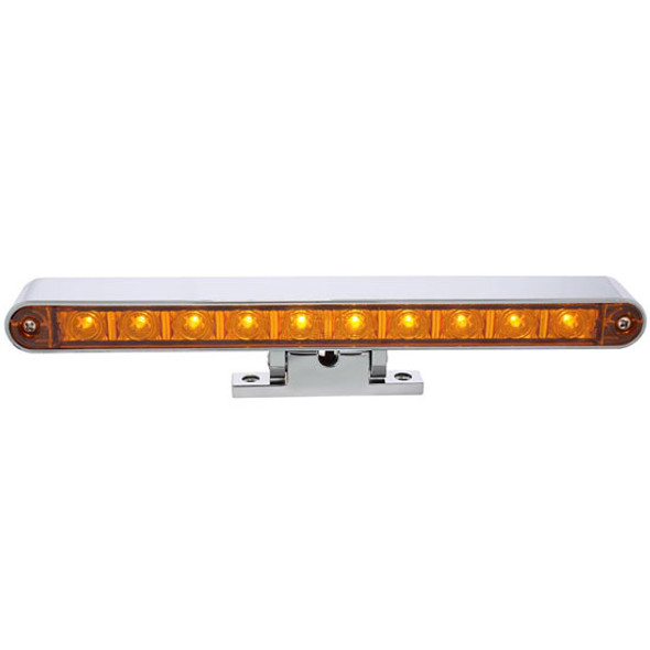 10 LED Dual Function 3rd Brake Light W/ Chrome Swivel Pedestal Base - Amber LED / Amber Lens