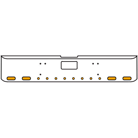 22 Inch Chrome Texas Square Bumper Kit With 4 Oval Lights And 8 Round Lights