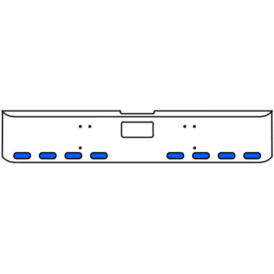 22 Inch Chrome Texas Square Bumper Kit With 8 Oval Lights