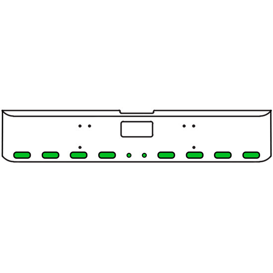 22 Inch Chrome Texas Square Bumper Kit With 8 Oval Lights And 2 Round Lights