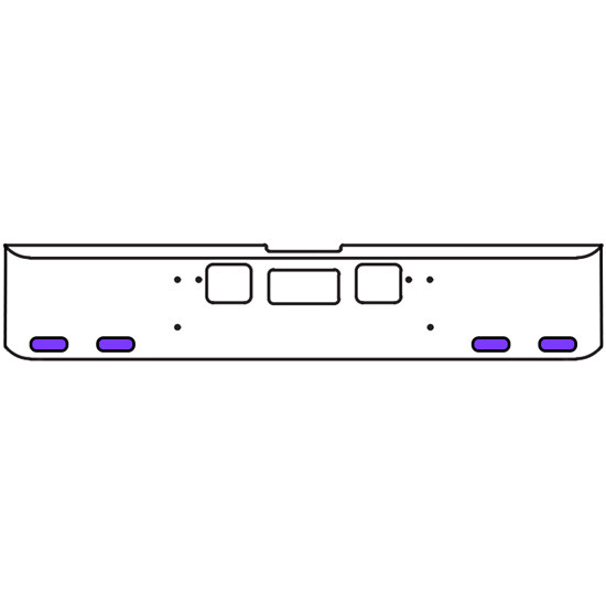 18 Inch Chrome Texas Square Bumper Kit With 4 Oval Lights