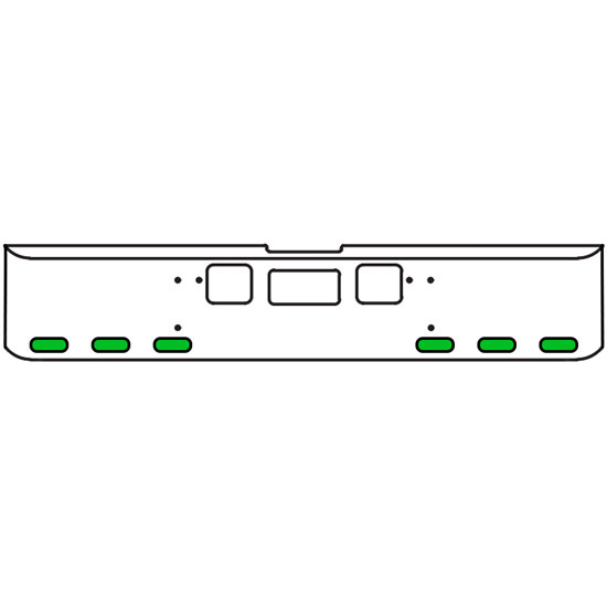 18 Inch Chrome Texas Square Bumper Kit With 6 Oval Lights