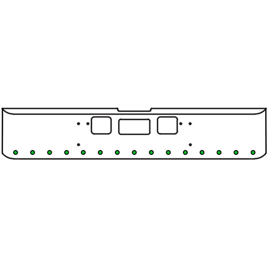 18 Inch Chrome Texas Square Bumper Kit With 15 Round Lights