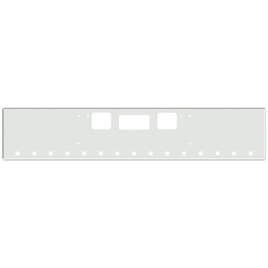 18 Inch Chrome Texas Boxed End Bumper With Tow, Step And 15 M3-P3 Light Holes For Freightliner Coronado New Style, 122 Sd SFA