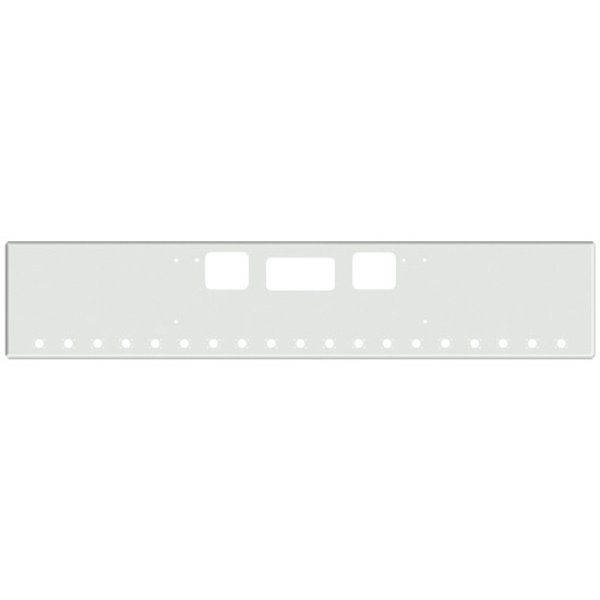 18 Inch Chrome Texas Boxed End Bumper With Tow, Step And 19 M3-P3 Light Holes For Freightliner Coronado New Style, 122 Sd SFA