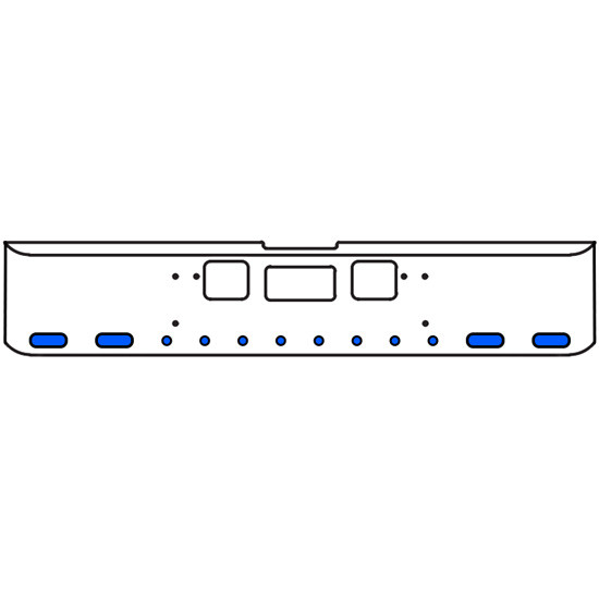 20 Inch Chrome Texas Square Bumper Kit With 4 Oval Lights And 8 Round Lights