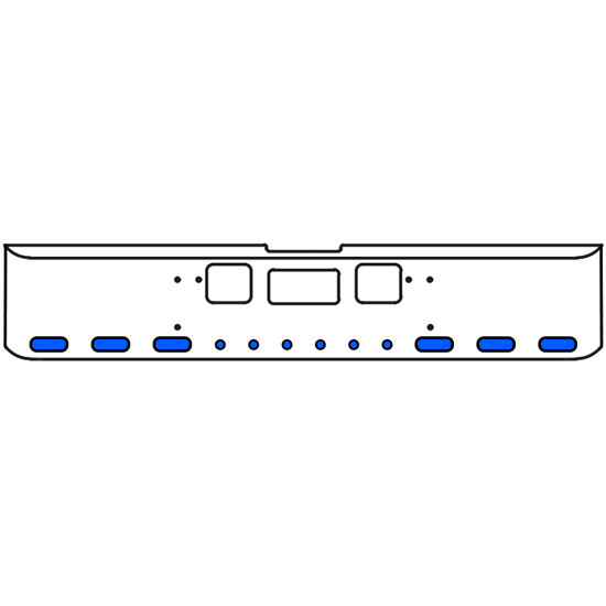 20 Inch Chrome Texas Square Bumper Kit With 6 Oval Lights And 6 Round Lights